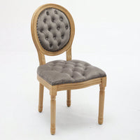 Elegant Vintage Solid Wood Frame Dining Chairs With Velvet Upholstery And Nailhead Trim - Set Of 2 In Beige