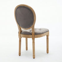 Elegant Vintage Solid Wood Frame Dining Chairs With Velvet Upholstery And Nailhead Trim - Set Of 2 In Beige