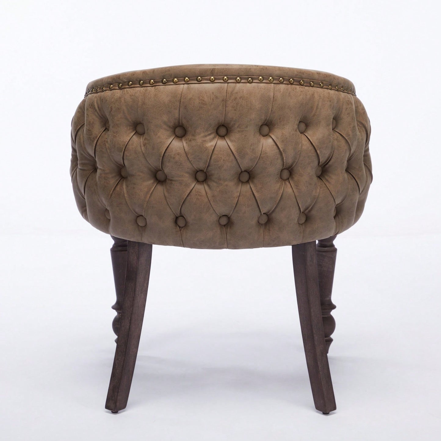 Mid-Century Modern Hand-Pulled Accent Chair with Solid Wood Arms and Cushioned Seat for Living Room or Bedroom in Brown