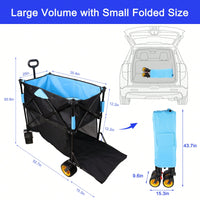 Versatile Large Capacity Folding Cart - Extra Long Extender Wagon For Garden, Shopping, And Beach Adventures