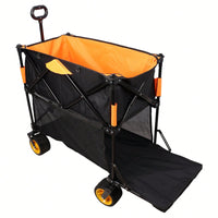 Versatile Large Capacity Folding Cart - Extra Long Extender Wagon For Garden, Shopping, And Beach Adventures