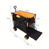 Versatile Large Capacity Folding Cart - Extra Long Extender Wagon For Garden, Shopping, And Beach Adventures