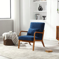Contemporary Accent Chair With Solid Wood Frame And Pillow For Living Room, Bedroom, Or Guest Room - Beige Lounge Armchair