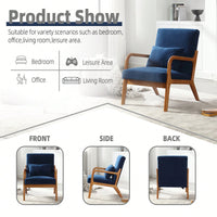 Contemporary Accent Chair With Solid Wood Frame And Pillow For Living Room, Bedroom, Or Guest Room - Beige Lounge Armchair