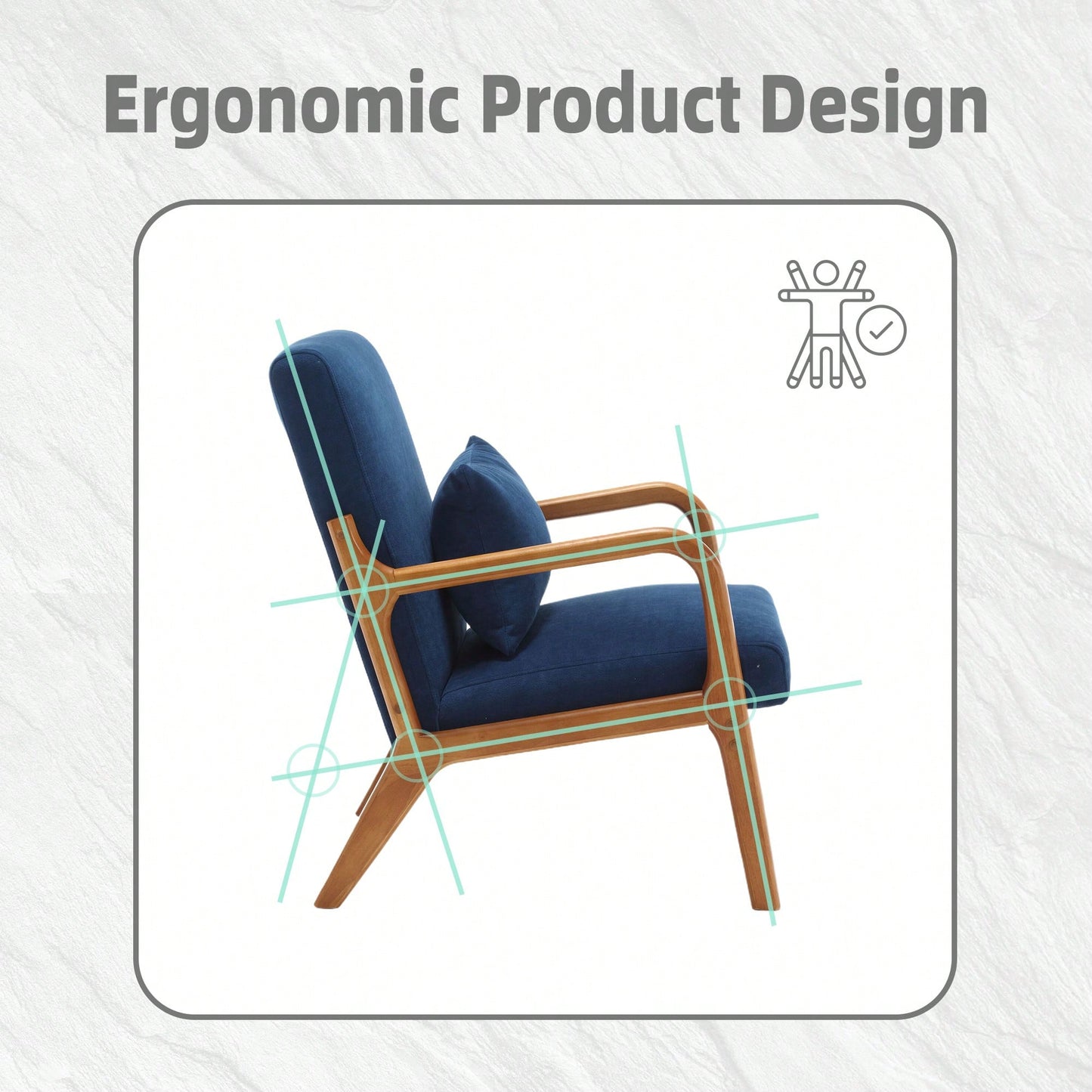 Contemporary Accent Chair With Solid Wood Frame And Pillow For Living Room, Bedroom, Or Guest Room - Beige Lounge Armchair