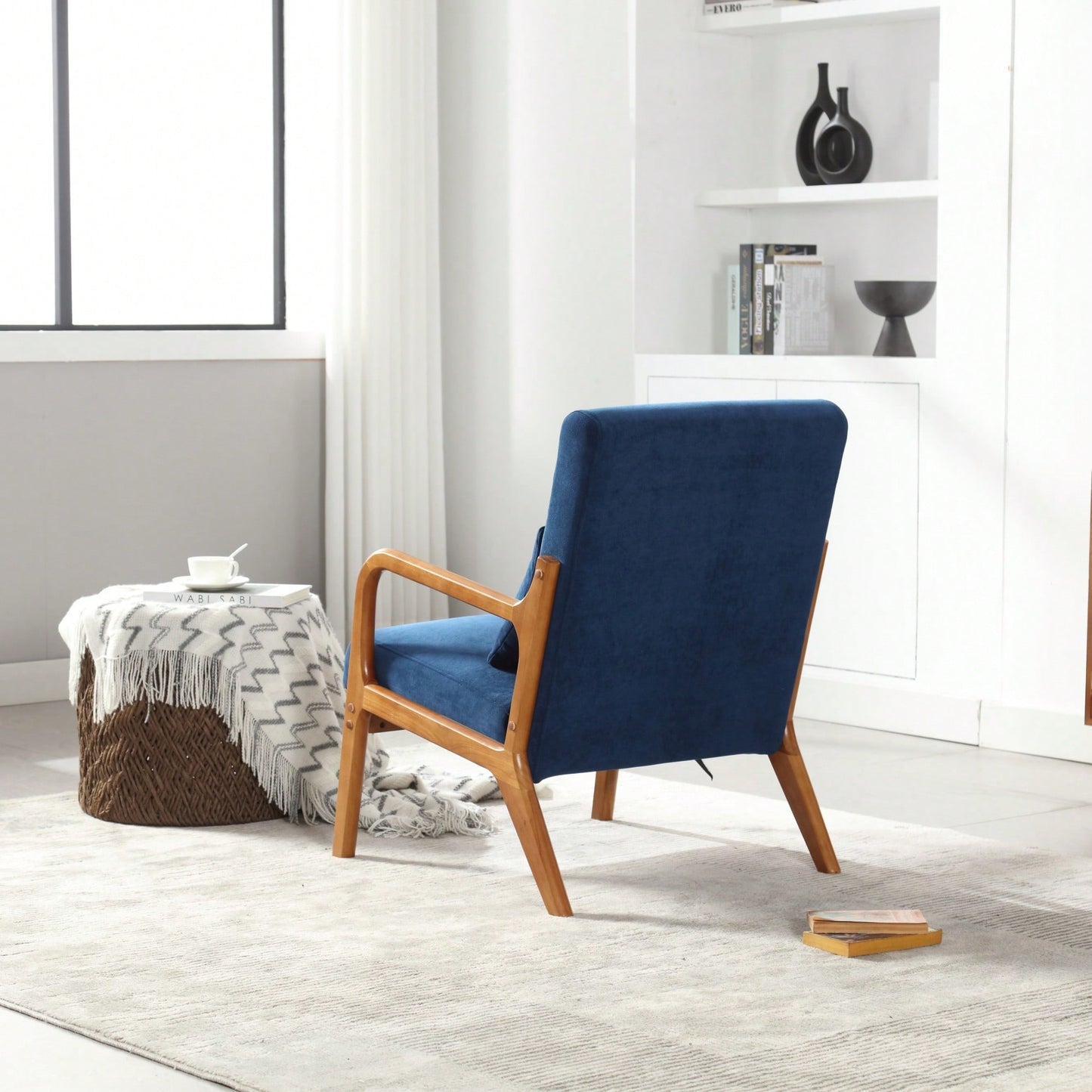 Contemporary Accent Chair With Solid Wood Frame And Pillow For Living Room, Bedroom, Or Guest Room - Beige Lounge Armchair