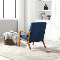 Contemporary Accent Chair With Solid Wood Frame And Pillow For Living Room, Bedroom, Or Guest Room - Beige Lounge Armchair