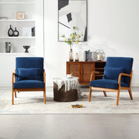 Contemporary Accent Chair With Solid Wood Frame And Pillow For Living Room, Bedroom, Or Guest Room - Beige Lounge Armchair