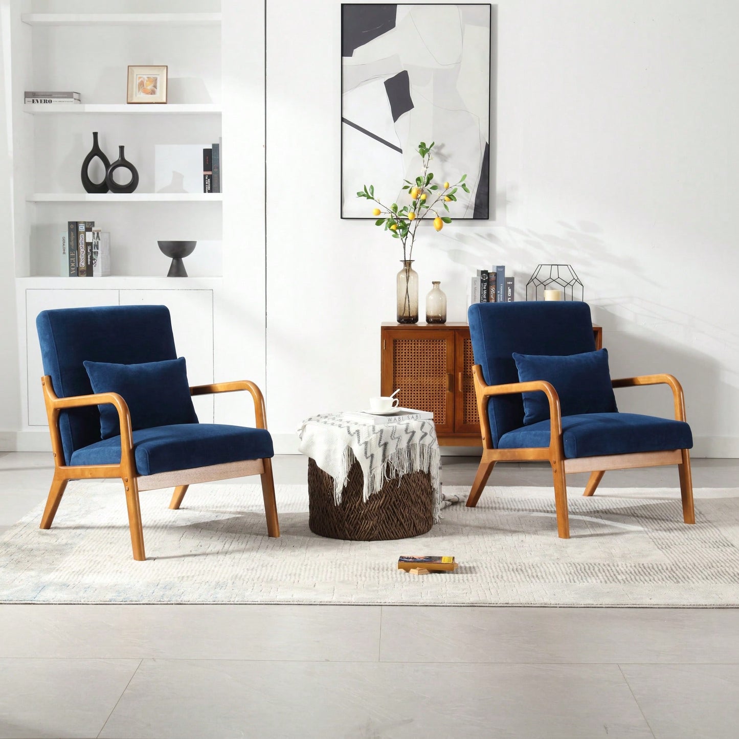Contemporary Accent Chair With Solid Wood Frame And Pillow For Living Room, Bedroom, Or Guest Room - Beige Lounge Armchair