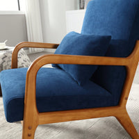 Contemporary Accent Chair With Solid Wood Frame And Pillow For Living Room, Bedroom, Or Guest Room - Beige Lounge Armchair