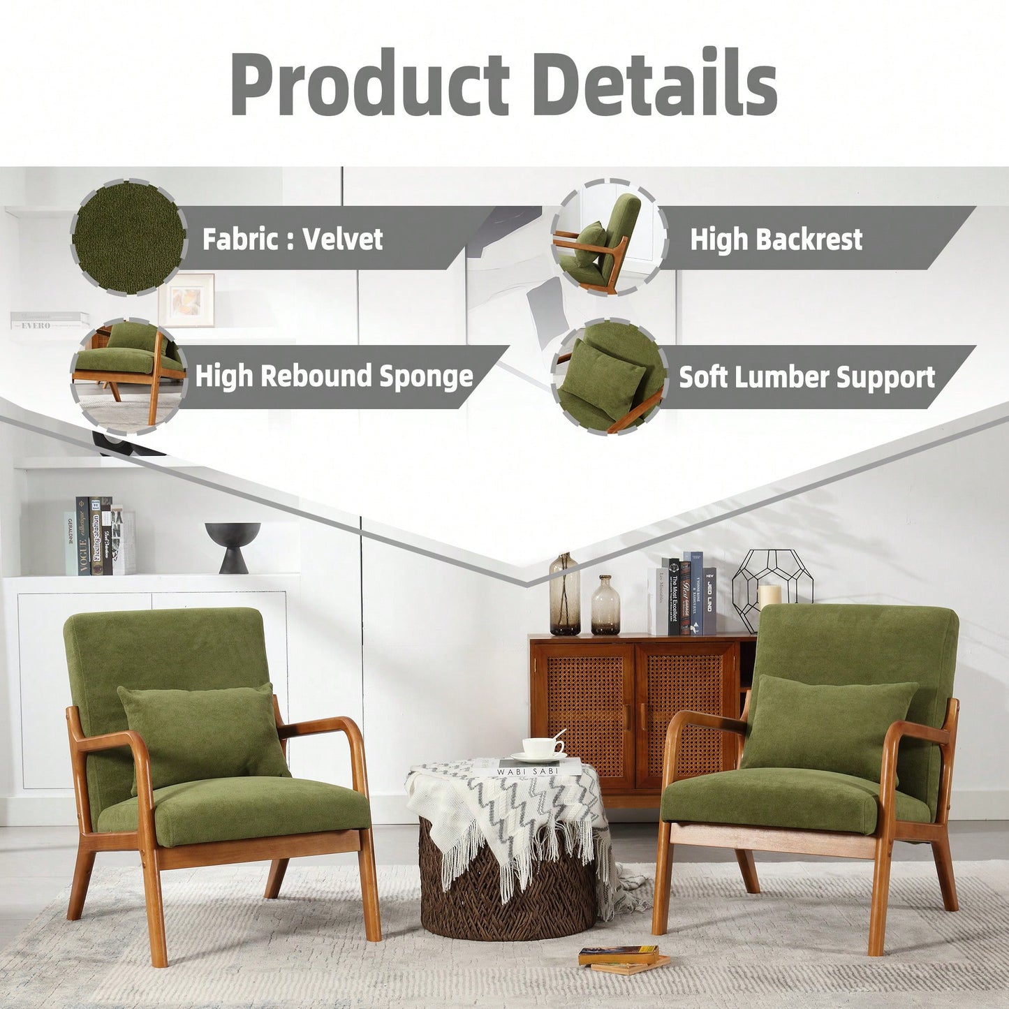 Contemporary Accent Chair With Solid Wood Frame And Pillow For Living Room, Bedroom, Or Guest Room - Beige Lounge Armchair
