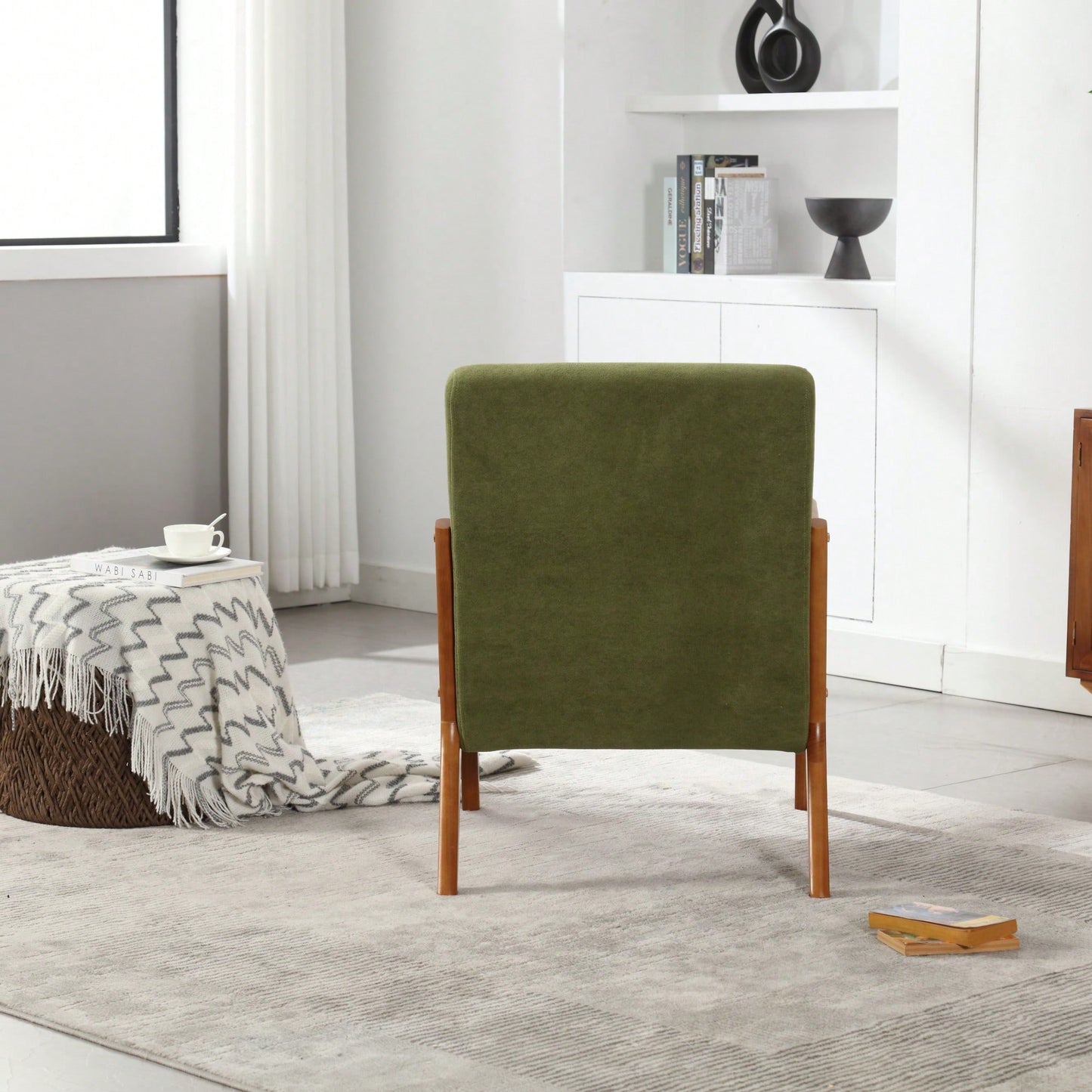 Contemporary Accent Chair With Solid Wood Frame And Pillow For Living Room, Bedroom, Or Guest Room - Beige Lounge Armchair