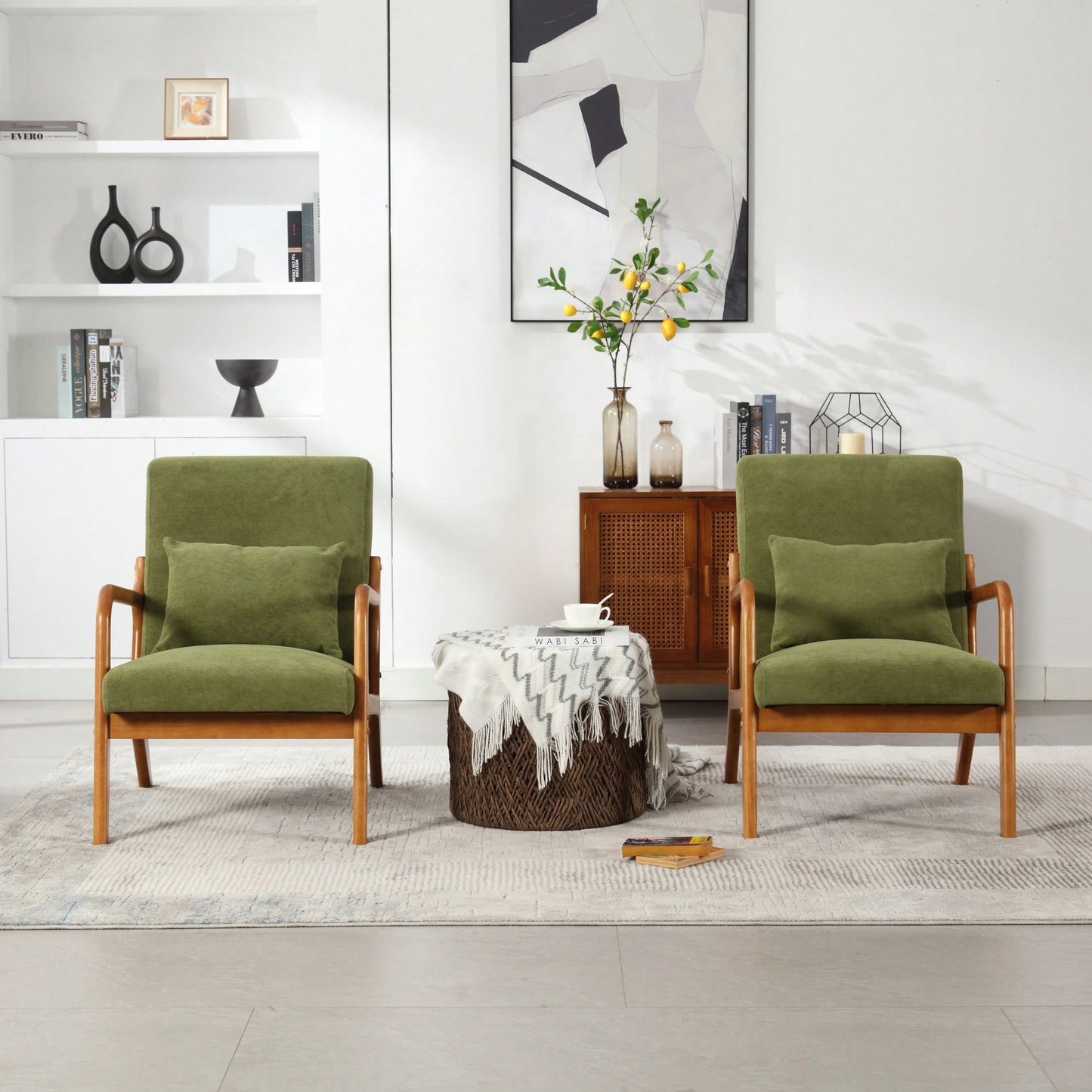 Contemporary Accent Chair With Solid Wood Frame And Pillow For Living Room, Bedroom, Or Guest Room - Beige Lounge Armchair