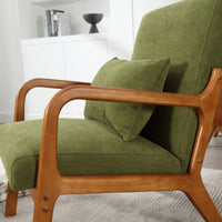 Contemporary Accent Chair With Solid Wood Frame And Pillow For Living Room, Bedroom, Or Guest Room - Beige Lounge Armchair