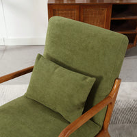 Contemporary Accent Chair With Solid Wood Frame And Pillow For Living Room, Bedroom, Or Guest Room - Beige Lounge Armchair