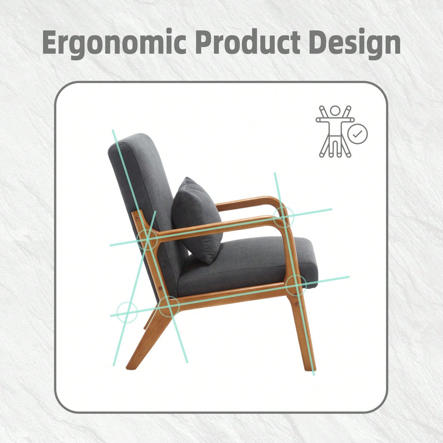 Contemporary Accent Chair With Solid Wood Frame And Pillow For Living Room, Bedroom, Or Guest Room - Beige Lounge Armchair