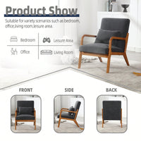Contemporary Accent Chair With Solid Wood Frame And Pillow For Living Room, Bedroom, Or Guest Room - Beige Lounge Armchair