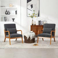 Contemporary Accent Chair With Solid Wood Frame And Pillow For Living Room, Bedroom, Or Guest Room - Beige Lounge Armchair