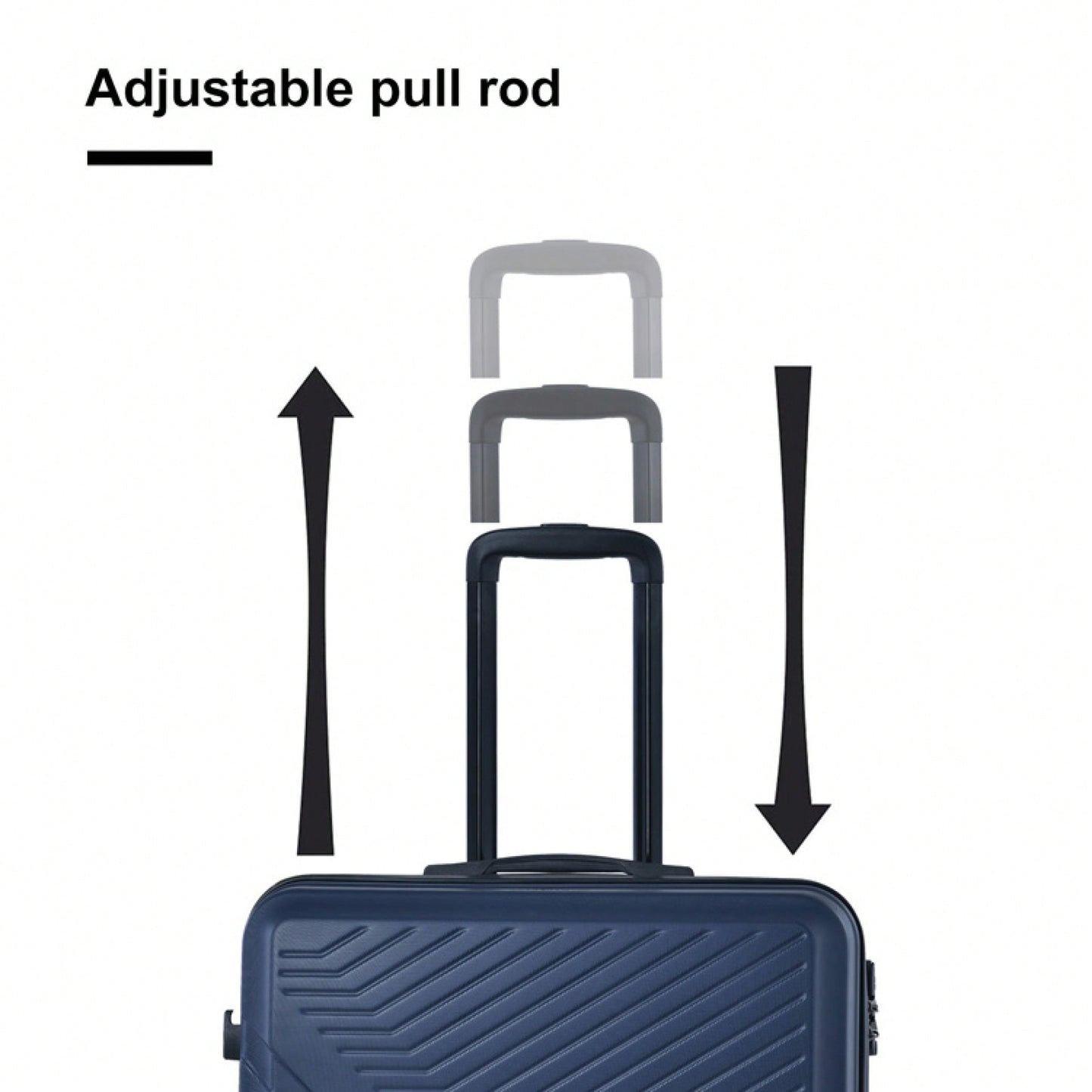 Lightweight 3-Piece ABS Luggage Set With Spinner Wheels, TSA Lock & Double Hooks - 20"/24"/28" - Stylish Blue Travel Suitcases