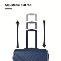 Lightweight 3-Piece ABS Luggage Set With Spinner Wheels, TSA Lock & Double Hooks - 20"/24"/28" - Stylish Blue Travel Suitcases
