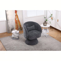 Stylish Swivel Accent Armchair With Round Barrel Design, Cozy Fabric Seating For Living Room Or Bedroom - Beige