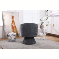 Stylish Swivel Accent Armchair With Round Barrel Design, Cozy Fabric Seating For Living Room Or Bedroom - Beige