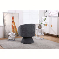 Stylish Swivel Accent Armchair With Round Barrel Design, Cozy Fabric Seating For Living Room Or Bedroom - Beige