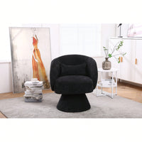 Stylish Swivel Accent Armchair With Round Barrel Design, Cozy Fabric Seating For Living Room Or Bedroom - Beige