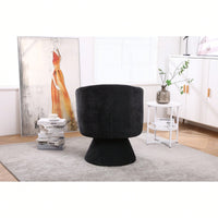 Stylish Swivel Accent Armchair With Round Barrel Design, Cozy Fabric Seating For Living Room Or Bedroom - Beige