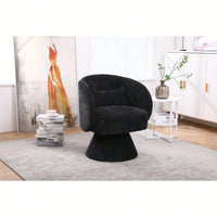 Stylish Swivel Accent Armchair With Round Barrel Design, Cozy Fabric Seating For Living Room Or Bedroom - Beige