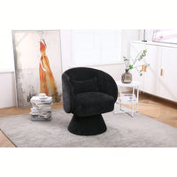 Stylish Swivel Accent Armchair With Round Barrel Design, Cozy Fabric Seating For Living Room Or Bedroom - Beige