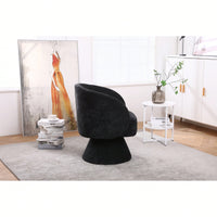 Stylish Swivel Accent Armchair With Round Barrel Design, Cozy Fabric Seating For Living Room Or Bedroom - Beige