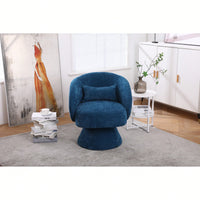 Stylish Swivel Accent Armchair With Round Barrel Design, Cozy Fabric Seating For Living Room Or Bedroom - Beige