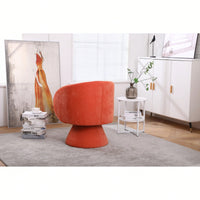 Stylish Swivel Accent Armchair With Round Barrel Design, Cozy Fabric Seating For Living Room Or Bedroom - Beige