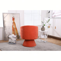 Stylish Swivel Accent Armchair With Round Barrel Design, Cozy Fabric Seating For Living Room Or Bedroom - Beige