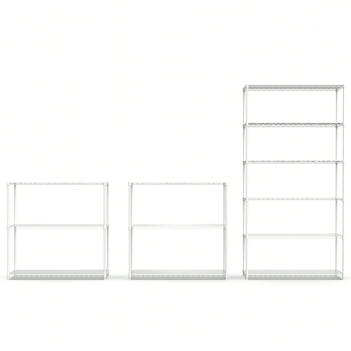 Versatile 2 Pack 3 Tier Wire Shelving Units For Home And Kitchen Organization