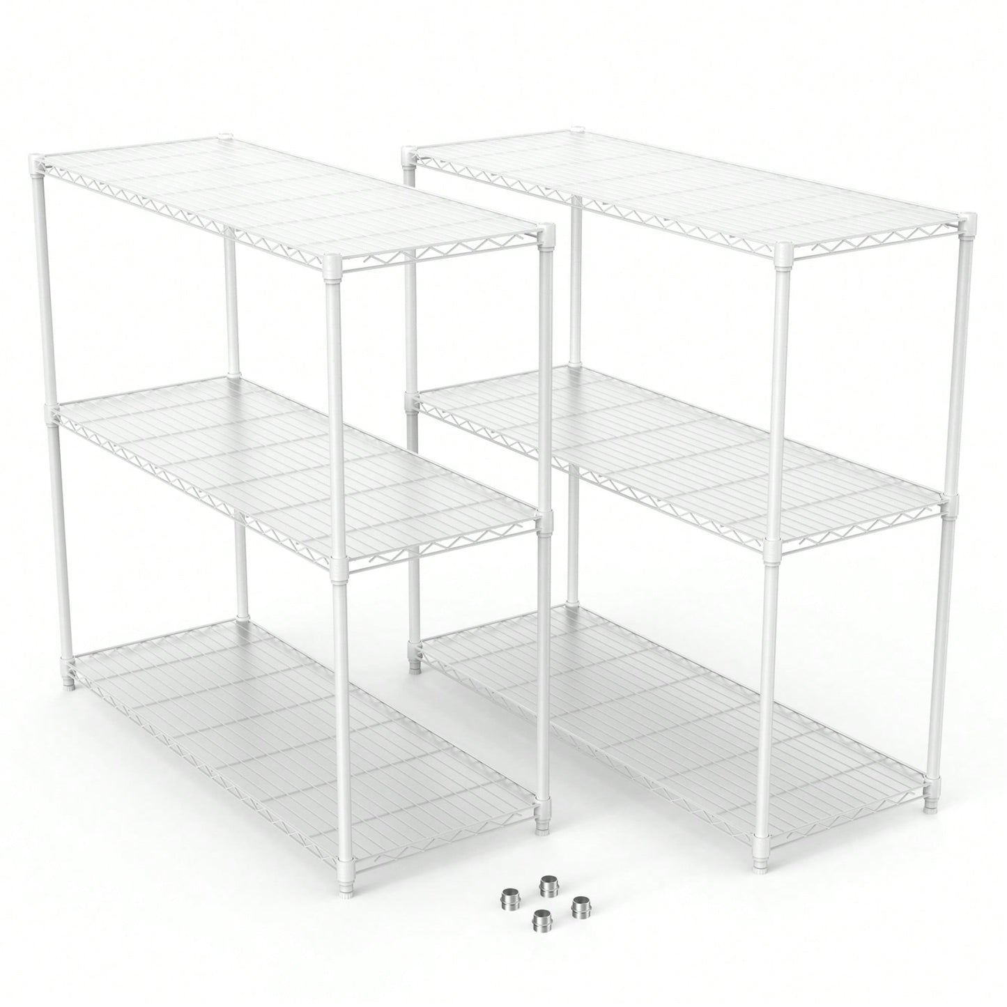 Versatile 2 Pack 3 Tier Wire Shelving Units For Home And Kitchen Organization