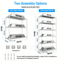 Versatile 2 Pack 3 Tier Wire Shelving Units For Home And Kitchen Organization