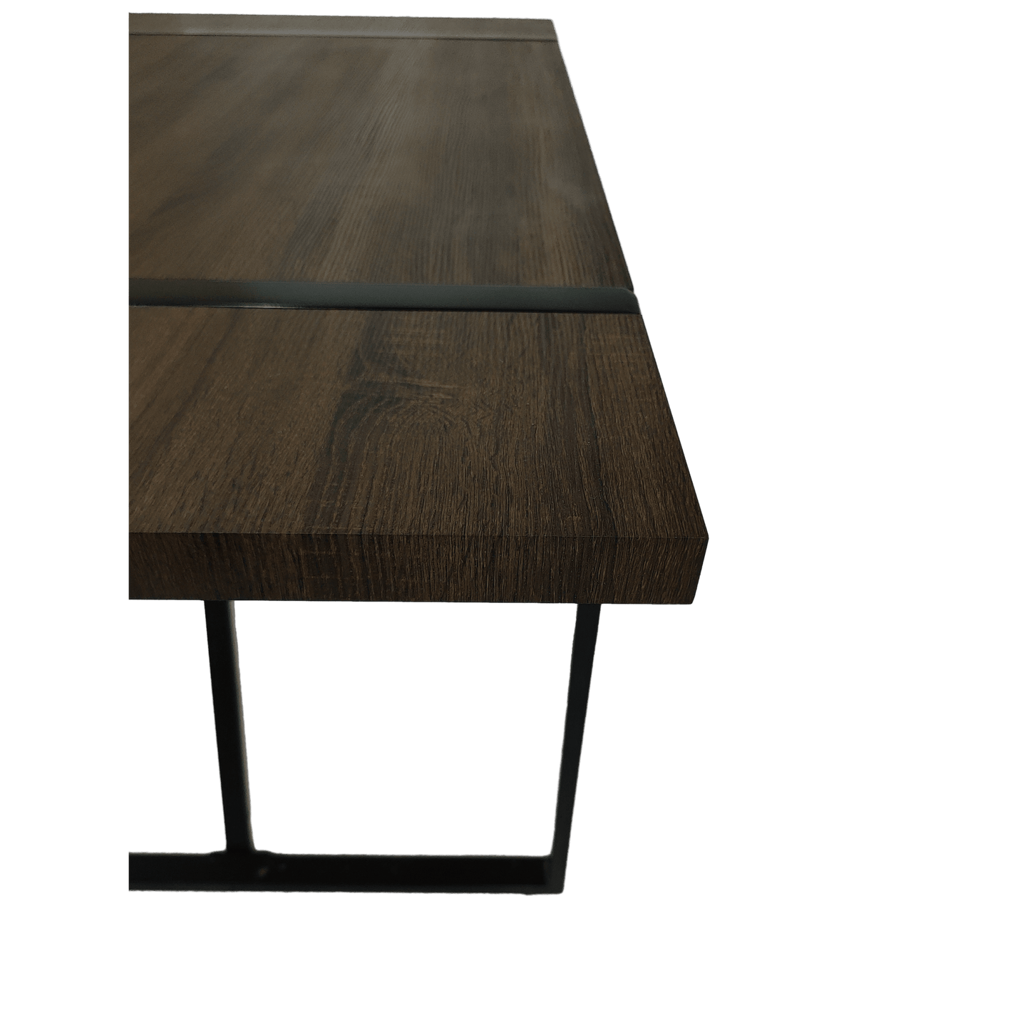 55 Inch Rustic Industrial Dining Table for 4-6 Thick Wood Top Black Metal Legs Ideal for Kitchen or Living Room