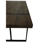 55 Inch Rustic Industrial Dining Table for 4-6 Thick Wood Top Black Metal Legs Ideal for Kitchen or Living Room