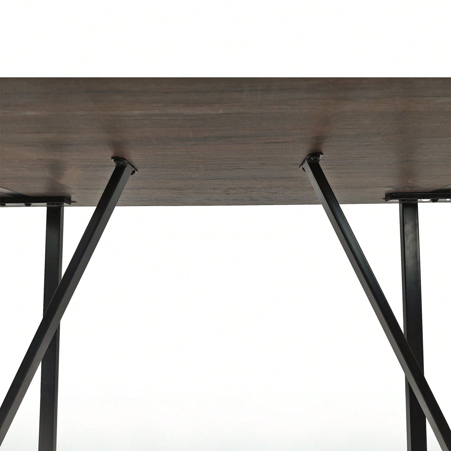 55 Inch Rustic Industrial Dining Table for 4-6 Thick Wood Top Black Metal Legs Ideal for Kitchen or Living Room