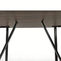 55 Inch Rustic Industrial Dining Table for 4-6 Thick Wood Top Black Metal Legs Ideal for Kitchen or Living Room