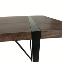 55 Inch Rustic Industrial Dining Table for 4-6 Thick Wood Top Black Metal Legs Ideal for Kitchen or Living Room