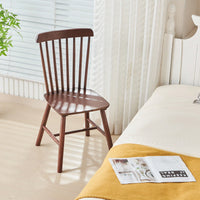 Set Of 4 White Solid Wood Dining Chairs - Simple Natural Design For Dining Room And Living Space