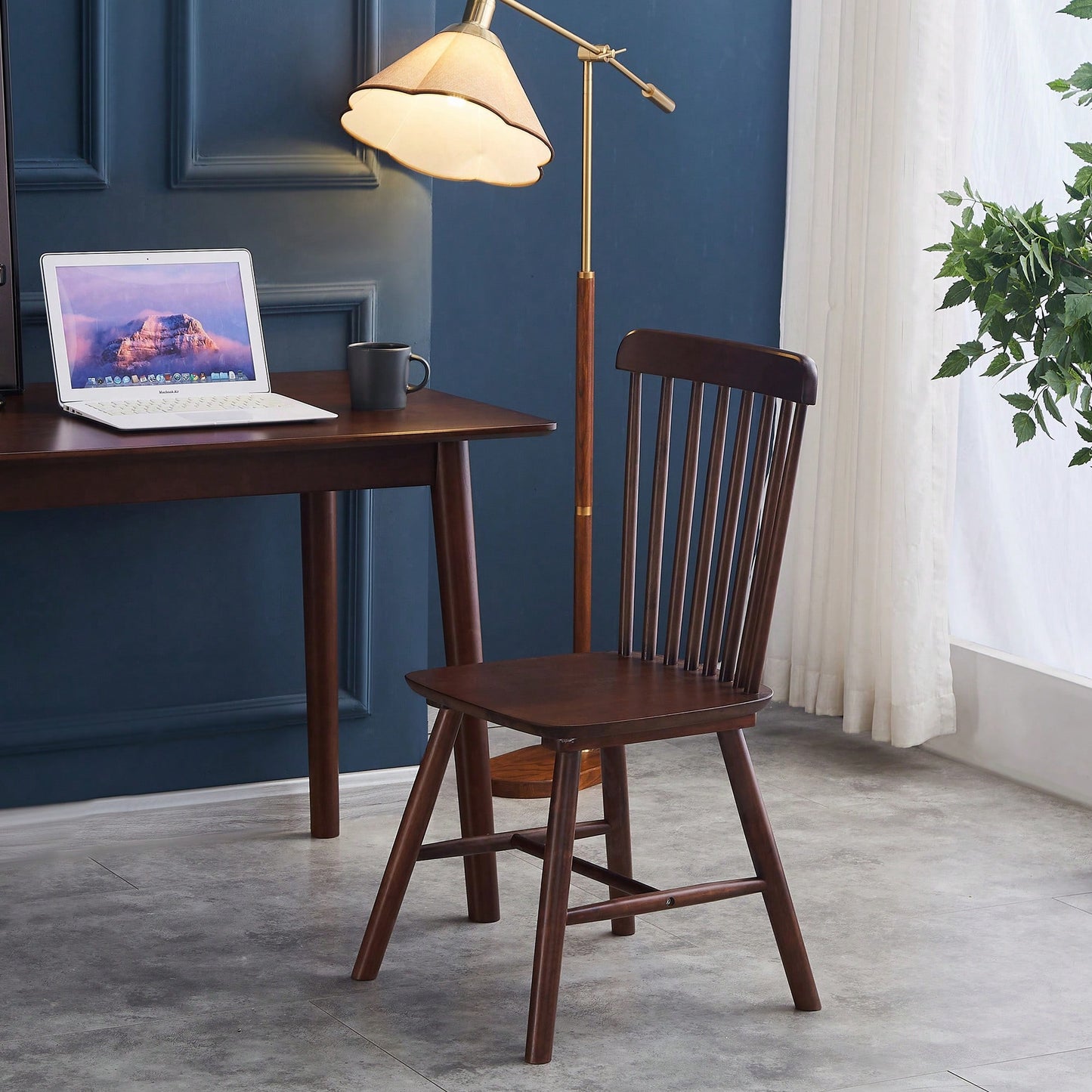 Set Of 4 White Solid Wood Dining Chairs - Simple Natural Design For Dining Room And Living Space