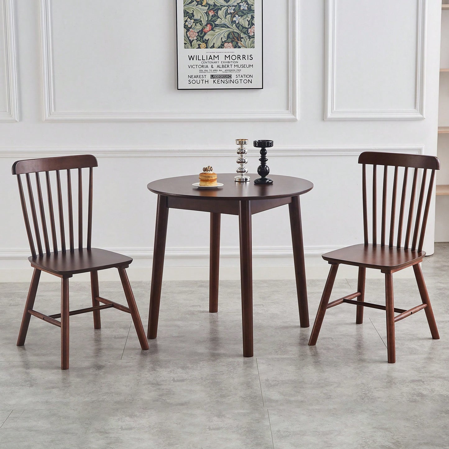 Set Of 4 White Solid Wood Dining Chairs - Simple Natural Design For Dining Room And Living Space