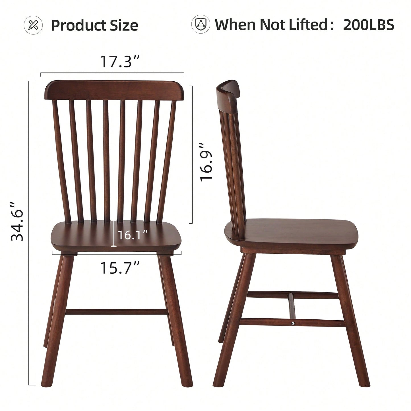 Set Of 4 White Solid Wood Dining Chairs - Simple Natural Design For Dining Room And Living Space