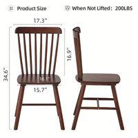 Set Of 4 White Solid Wood Dining Chairs - Simple Natural Design For Dining Room And Living Space