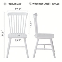 Set Of 4 White Solid Wood Dining Chairs - Simple Natural Design For Dining Room And Living Space