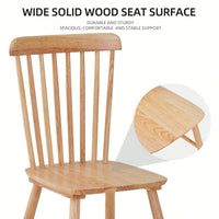 Set Of 4 White Solid Wood Dining Chairs - Simple Natural Design For Dining Room And Living Space